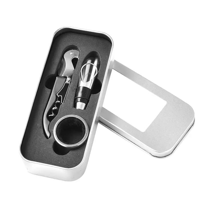 3pcs vintilbehør med vindus tinnboks vinsett